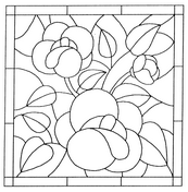 coloriage fleurs en vitrail